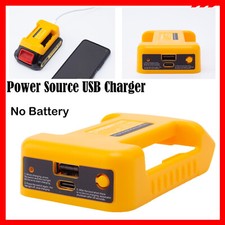 Adapter for Dewalt 18V 20V Li-ion Battery Power Source USB Charger w/USB-C USB