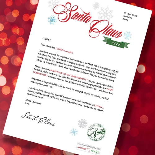 Santa Letter 2024/ From Santa/ Personalised/ Christmas Gift/ Xmas List/ Wishlist