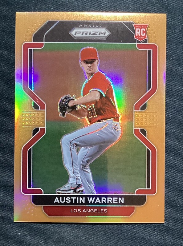 2022 Panini Prizm Tier II Neon Orange Prizm /100 Austin Warren #187 Rookie RC