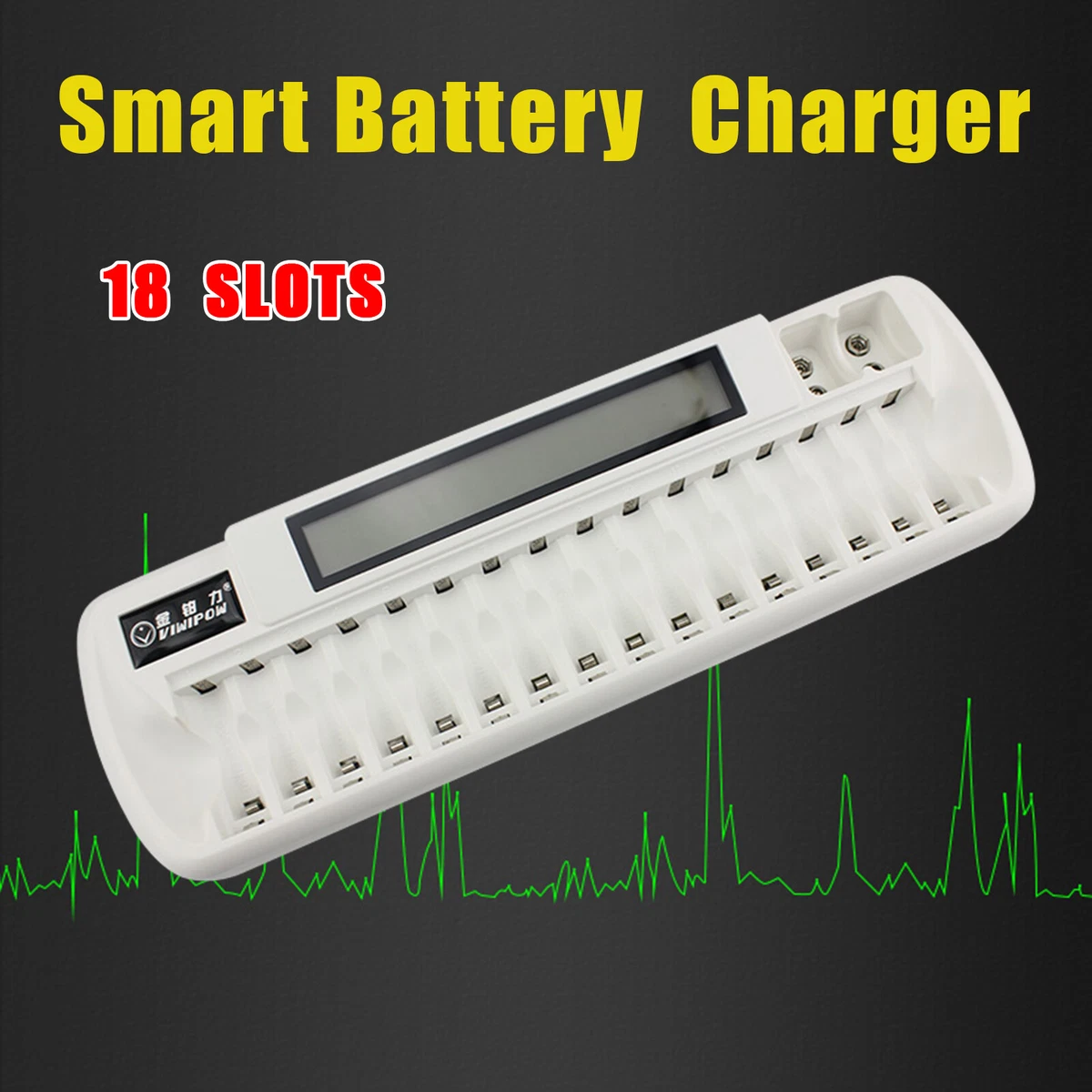 24-Slot LCD Smart Battery Charger For AA/AAA NiMH/NiCd - Multiple Intelligent Charging