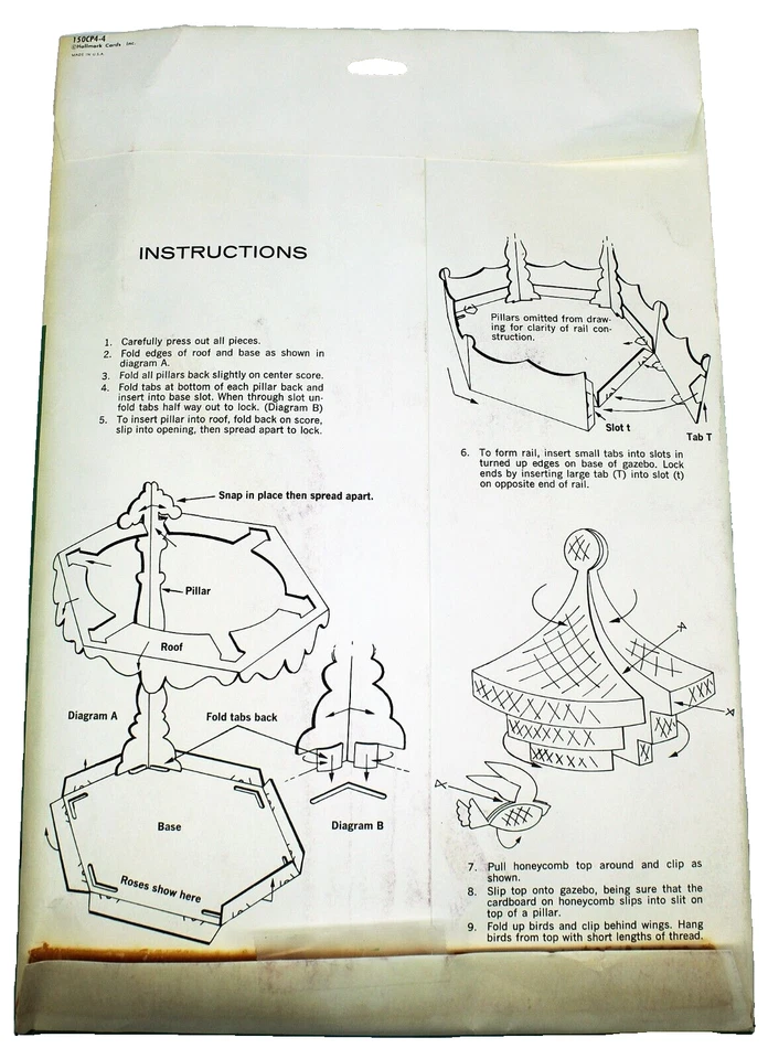PIEZA CENTRAL GAZEBO ROSA ROSA de colección Hallmark Plans A Party sin usar 17,5" de alto Foto 4 de 4