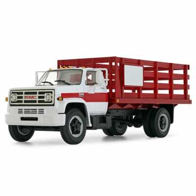 1:34 First Gear 1970s GMC 6500 Stake Truck *WHITE & RED* High Detail NIB!