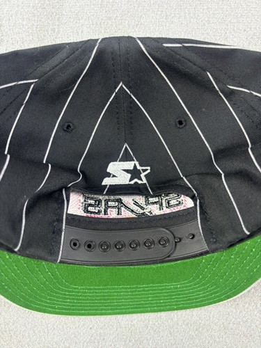 Vintage Starter San Antonio Spurs Hat Snapback Cap Black Pinstripe NBA 90s - Picture 6 of 8