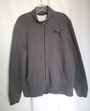 Puma Full Zip Warm Cell Sweatshirt Jacket Dark Gray Size L w/ Embroidered Logo