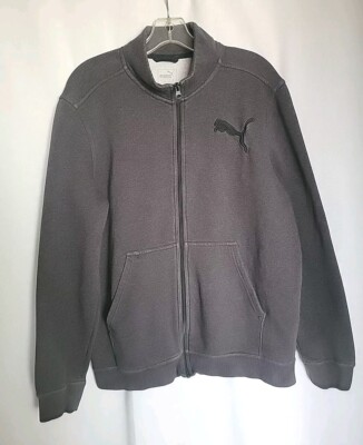 Puma Full Zip Warm Cell  Sweatshirt Jacket Dark Gray Size L w/ Embroidered Logo