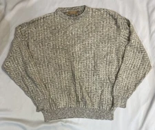 Mens Sweater Sz XL Cotton Blend Crew Neck Fisherman Grandpa WinterWear Geometric