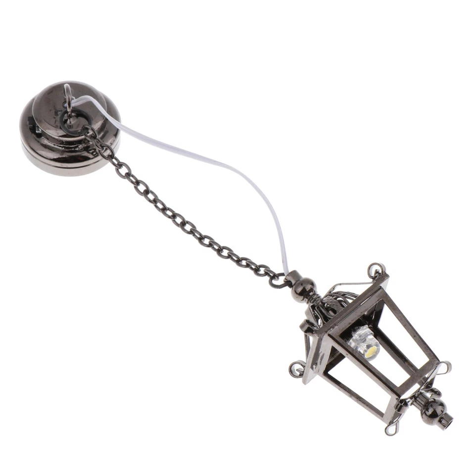 Lampadario a forma di casa delle bambole con LED vintage, finta, giocattolo, - Immagine 3 di 4