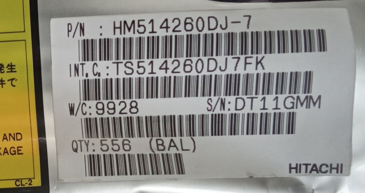 2PCS TC514260BJ-70 262,144 WORD X 16 BIT DYNAMIC RAM SOJ40