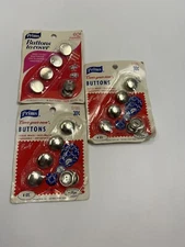 Prims Buttons Cover Your Own Halfball Solid Brass  12 Ct Vintage Prym Sz 30-3/4”