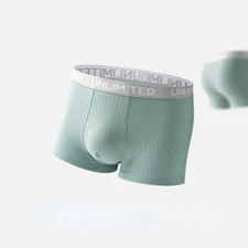 Antibacterial Crotch Men's Cotton Boxer Briefs Breathable Striped Men's Shorts