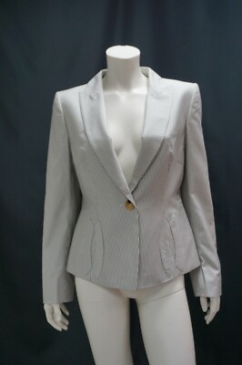 ESCADA Kurzblazer oliv-weiß-gestreift, Größe 38 -wie neu -