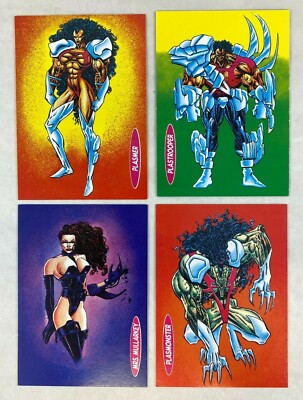PROMO CARDS: PLASMER MARVEL COMICS UK 1993 (from Comics) Set of 4 Different