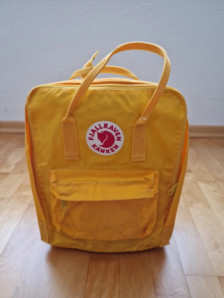 Rucksack Tasche Fjällräven Kanken Original 16L unisex Gelb Polyester Zustand Gut