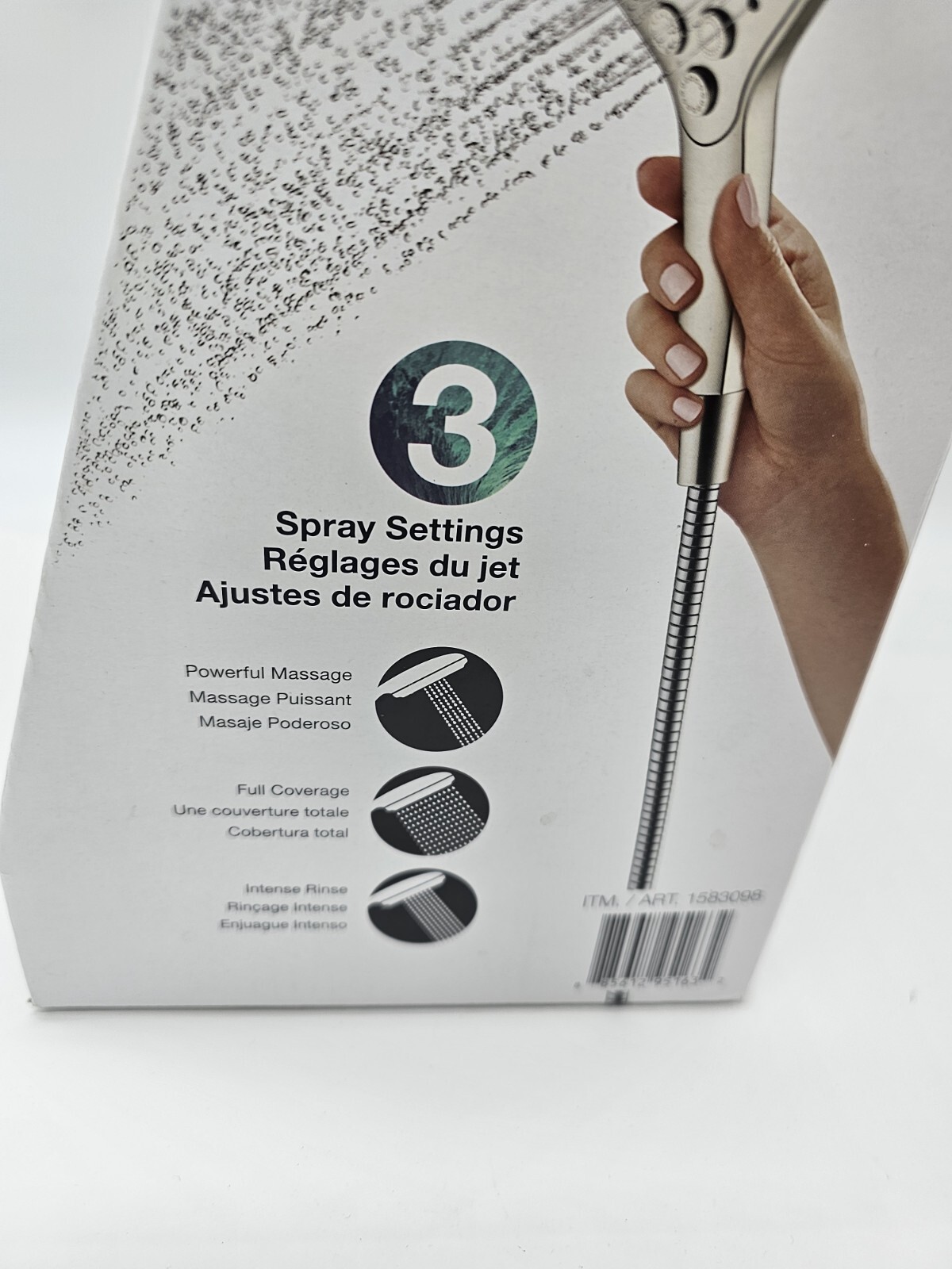 Kohler Prosecco Multifunction Handheld Shower Head 3 Spray Jets Brushed