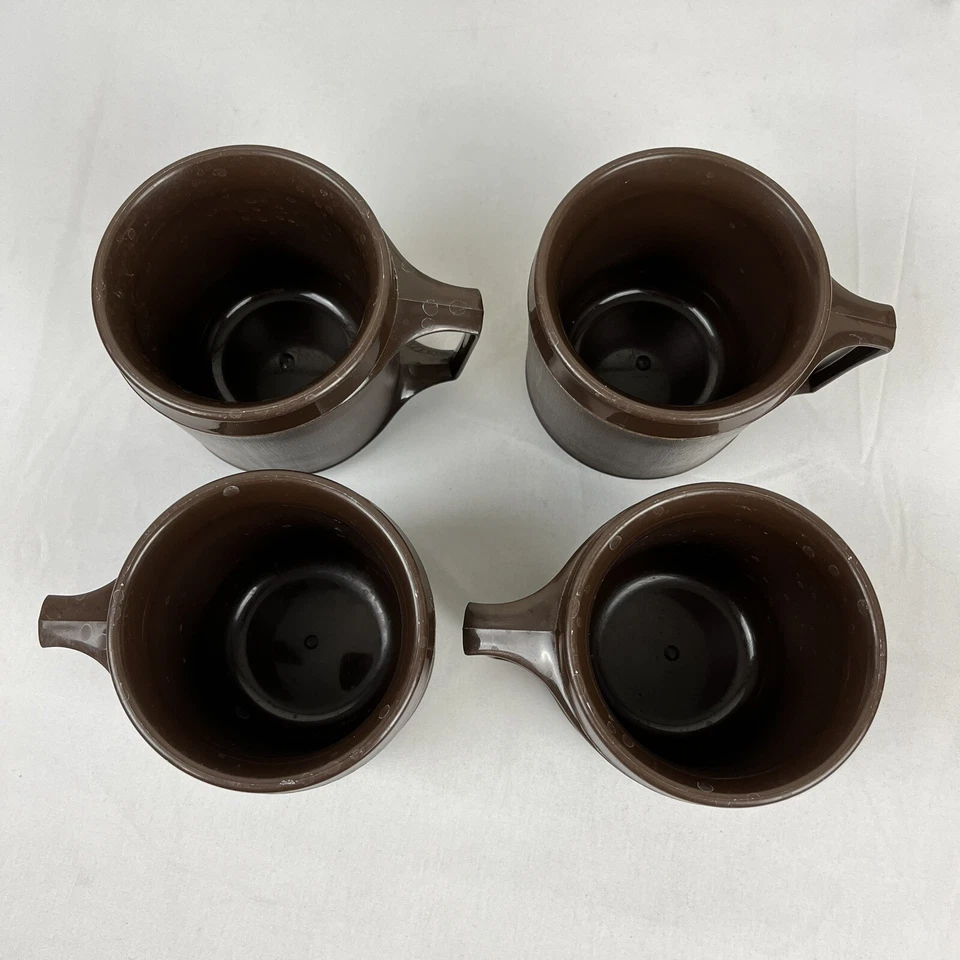 Vintage Aladdin 8 oz Insulated Plastic Coffee Mugs Cups Camping RV Lot 4 BROWN - Image 3 of 4