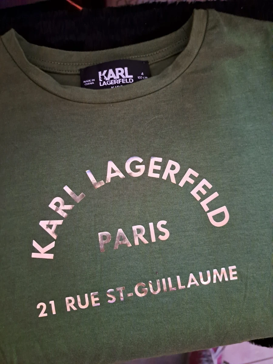 SALE KARL LAGERFELD Kids T Shirt Age 4 Green Gold Unworn eBay