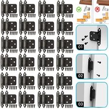Face Mount Kitchen Cabinet Cupboard Door Hinges Self Closing Overlay Black Lot