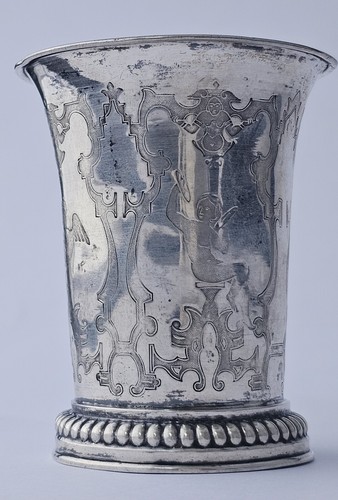 Silber Becher  Vergoldet Feine Stichelarbeit Vor 1851 Gestichelt MUSEN ENGEL - Bild 8 von 14