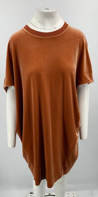 By Marlene Birger Womens Orange Velvet Cap Sleeve Mini Shift Dress sz XL