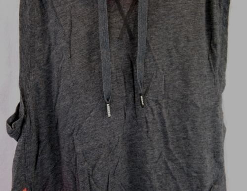 UNDER ARMOUR Loose Hooded Sleeveless Running Gym Top Women's Size S Gray Orange - Picture 3 of 11