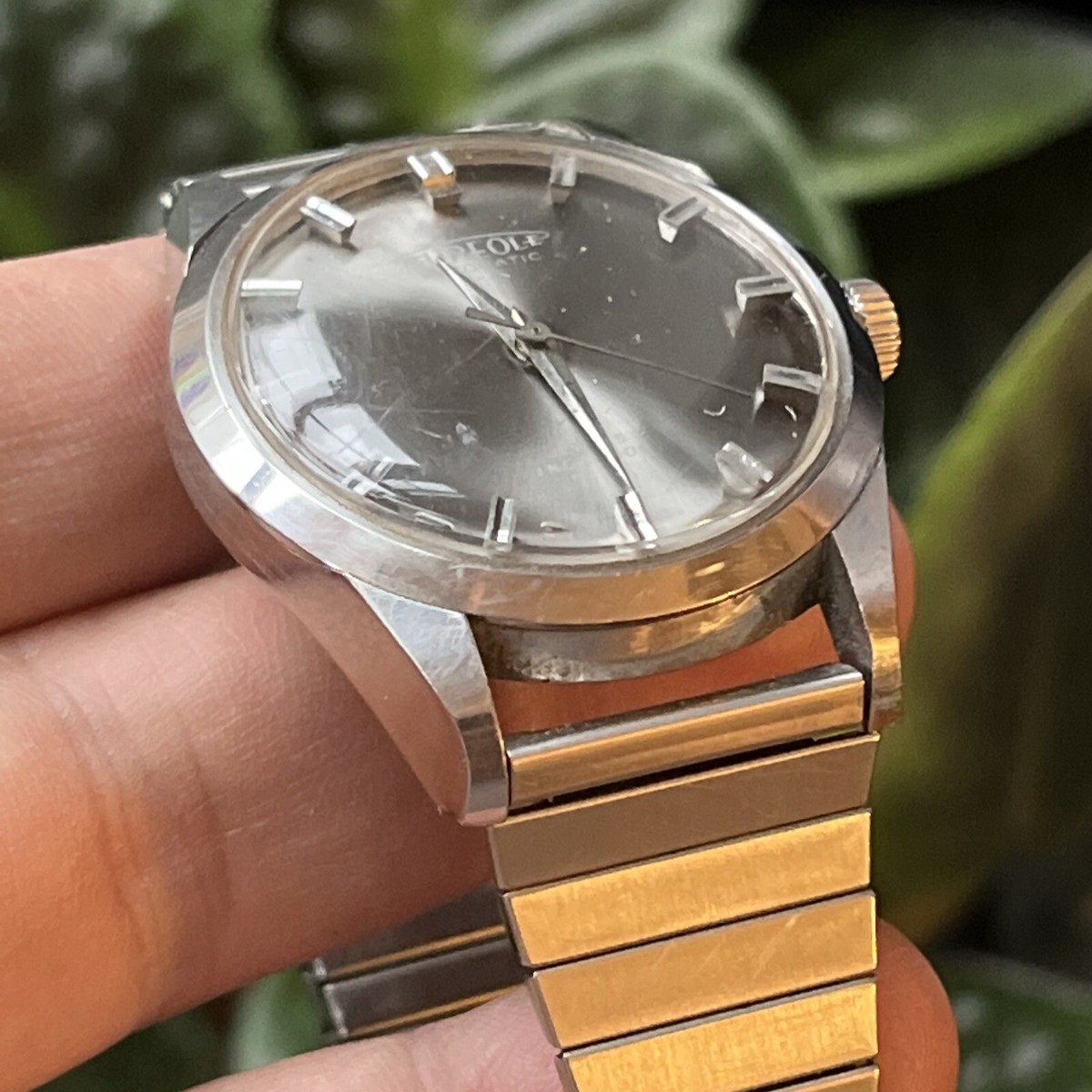 Rare Mirror Aureole 25 Jewel Automatic Incabloc All Stainless 
