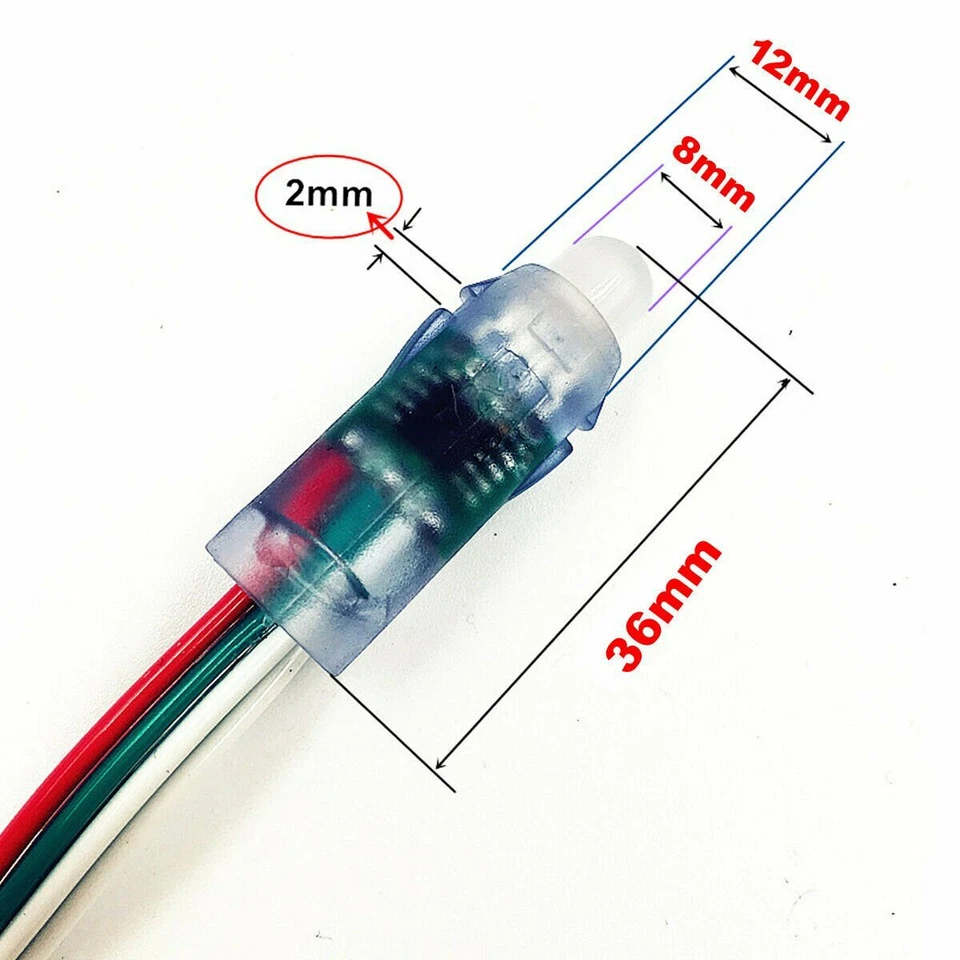 LED Strip WS2811 Pixels Digital Addressable RGB LED String Lights DC5V / DC12V - Image 2 of 4