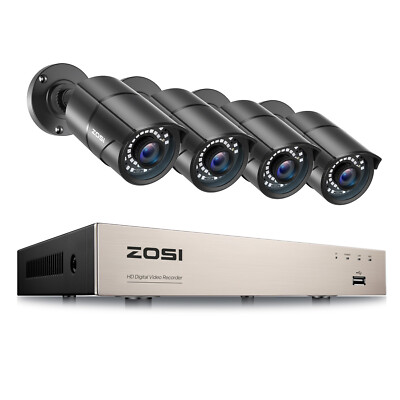 ZOSI H.265+ 5MP Lite DVR Surveillance 1080P Security Camera System Night Vision