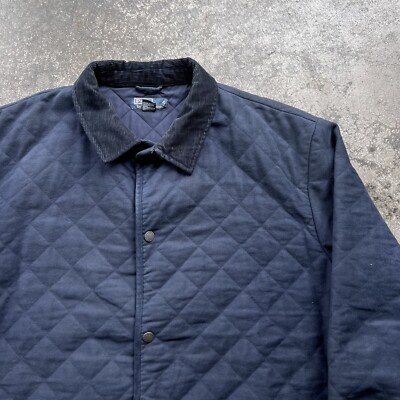 Vintage Polo Ralph Lauren Jacket Mens 2XL Blue Quilted Chore Snap
