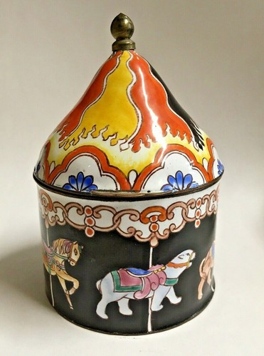 Chinemel By: B. Yee Carousel Enamel Trinket