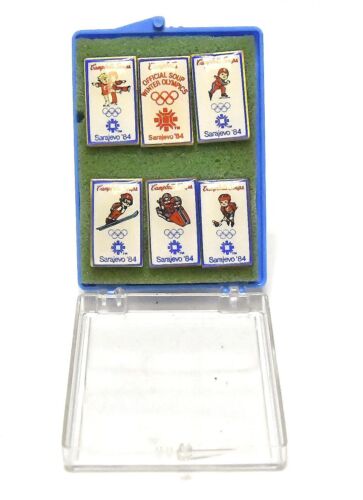 1984 CAMPBELL'S SOUP KIDS SARAJEVO WINTER OYLMPICS 6 PIN SET - Picture 4 of 6