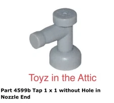 Lego 2x 4599b Light Bluish Gray Tap 1 x 1 without Hole 10497