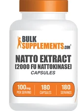 BulkSupplements Nattokinase 2000 FU 180 Capsules - 100 mg Per Serving