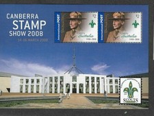 Australia-Scouts-Canberra Stamp show 2008 mnh min sheet -Scarce