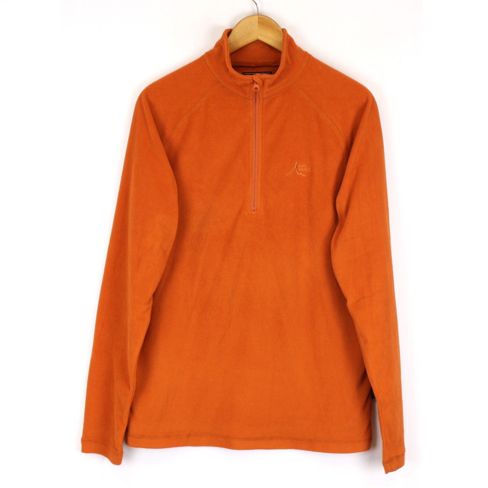 Chaqueta polar de alta montaña para hombre talla M 1/4 cremallera naranja pol...
