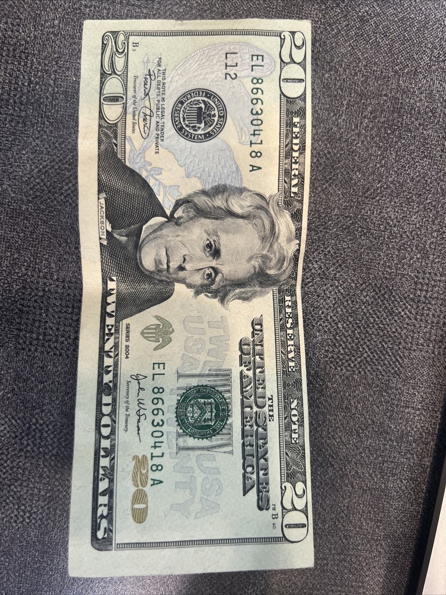 希少な2004年誤植20ドル紙幣 旧一万円札（ピン札）の価値