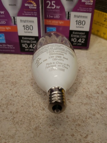 Philips LED B11 Candle Candelabra Base 25W EQ 2.7 Watt Warm/Soft White Light - Picture 10 of 10