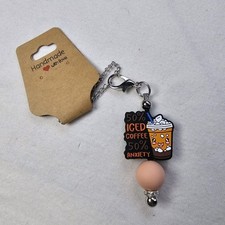 Silicone Beads Handle Charms/Keychain/Bag Charm Coffee Theme