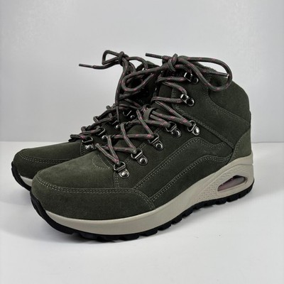 Skechers Uno Rugged Women s US 10 Olive Green Suede Hiking Fashion Sneaker Boots