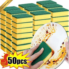 10/50 Pack Kitchen Cleaning Sponges Scourers Washing Up Non-Scratch for Dish Pad