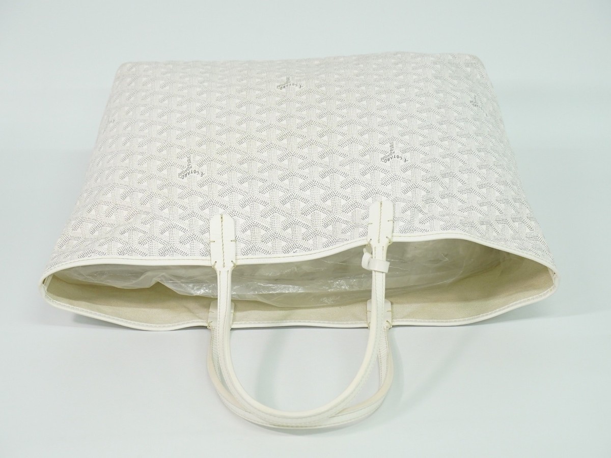 GOYARD Saint Louis PM PVC Tote Bag White | eBay