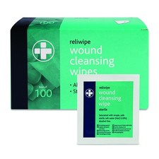Reliwipe Sterile Saline Wound Cleansing Wipes – 0.9% Saline Antiseptic Pack 100
