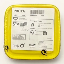 IKEA PRUTA Food container, clear/yellow, 20 oz Set of 3 