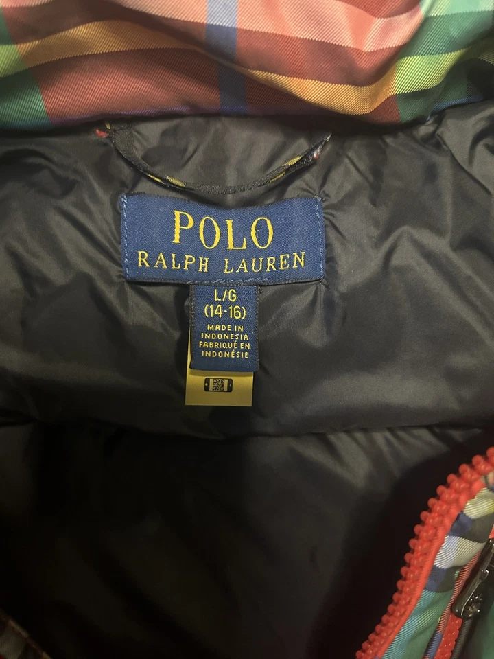 CHAQUETA POLO RALPH LAUREN NIÑOS GRANDES Talla L 14-16 CHAQUETA A CUADROS REPELENTE AL AGUA Foto 3 de 4