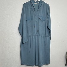 Soft Surroundings Women's Size 2X Blue Hooded Live Soft Reawaken Dress Casual
