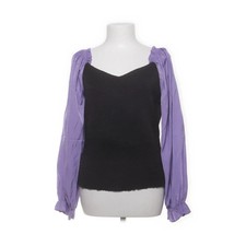 Rockgewitter, Top, Größe: 42, Schwarz/Lila, Polyester/Viskose, Rippenstrick #1nS