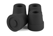 Replacement Quad Cane Tips Black Rubber 1/2 Inch Diameter