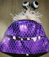 womens PURPLE MONSTER HALLOWEEN COSTUME FURRY LEG WARMERS MEDIUM SCALES CUTE 