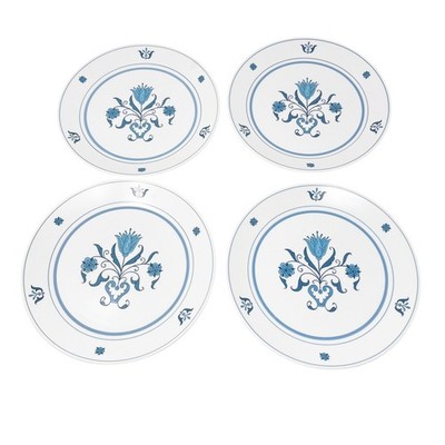 Noritake Progression Blue Haven Set of 4 Salad Dessert Plate Blue White Ceramic 