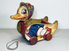 Vintage Fisher Price number # 540 Granny Duck Easter pull toy Cart Wagon