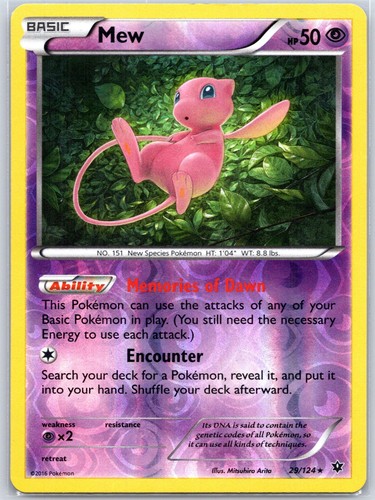 Mew 29/124 Reverse Holo LP XY - Fates Collide 2016 Pokemon Shipnow
